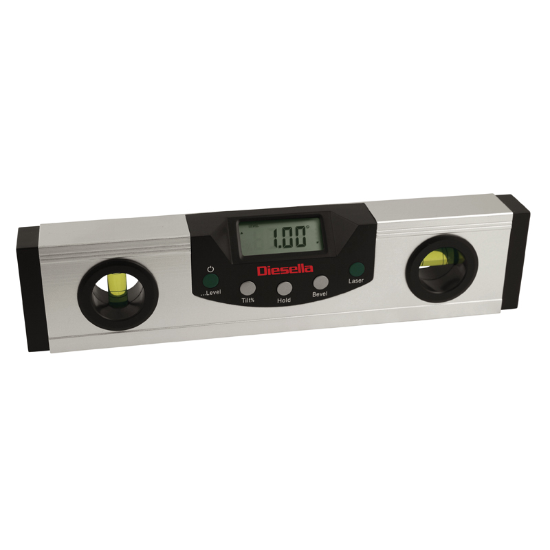 Digital vaterpas 230 mm/0,05ÃÂ° med +-laser- og LED lys