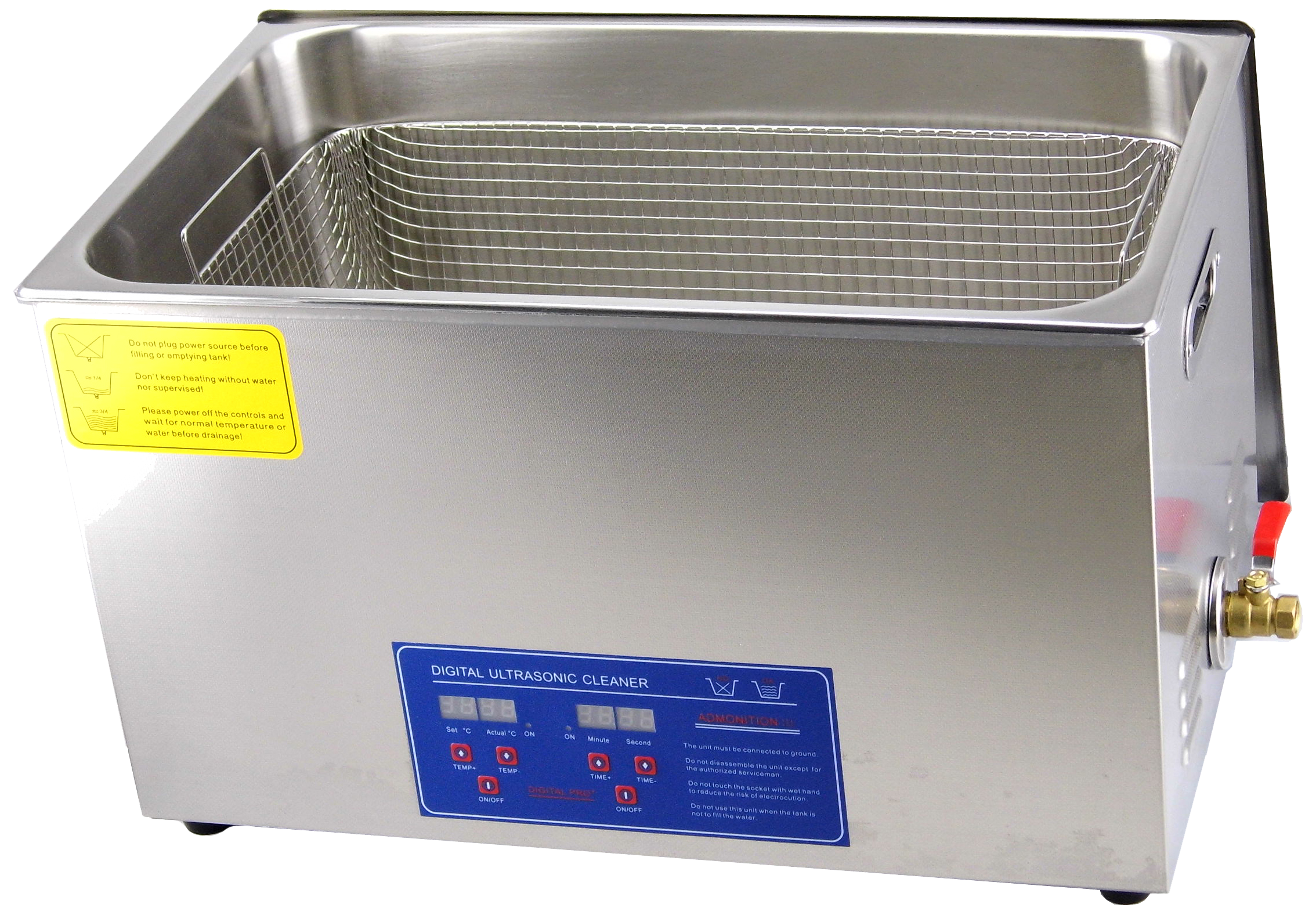 Ultralydsrenser 40kHz 240W, kar 30ÃÂ24ÃÂ15cm, 10ltr