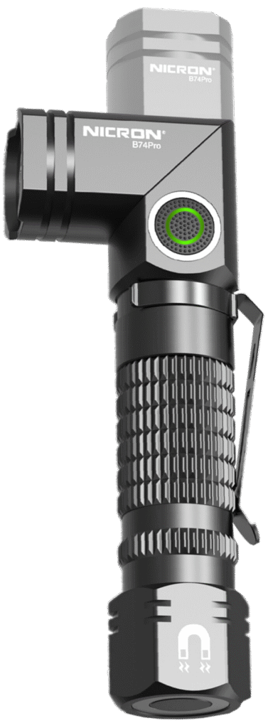 Nicron mini-håndlygte B74Pro drejelig 700lm genopl