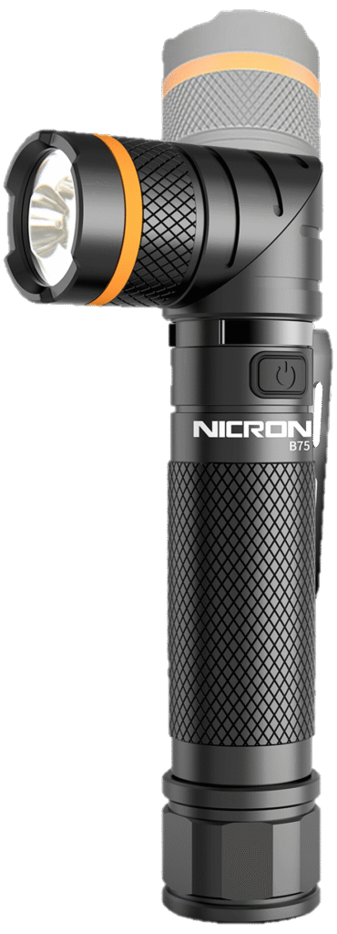 Nicron håndlygte B75 hvid/UV-lys 700lm genopl.