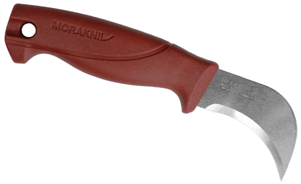 Mora 175P linoleumskniv, 67mm buet rustfri klinge