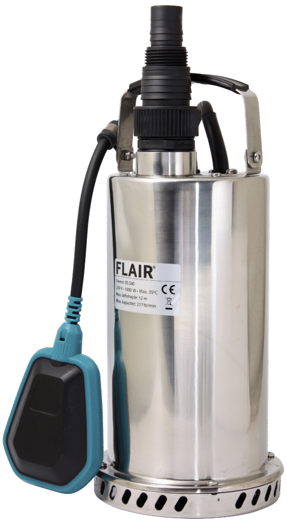 Flair dykpumpe rustfri 1.1/4" 220 l/m 1000W 1000SX