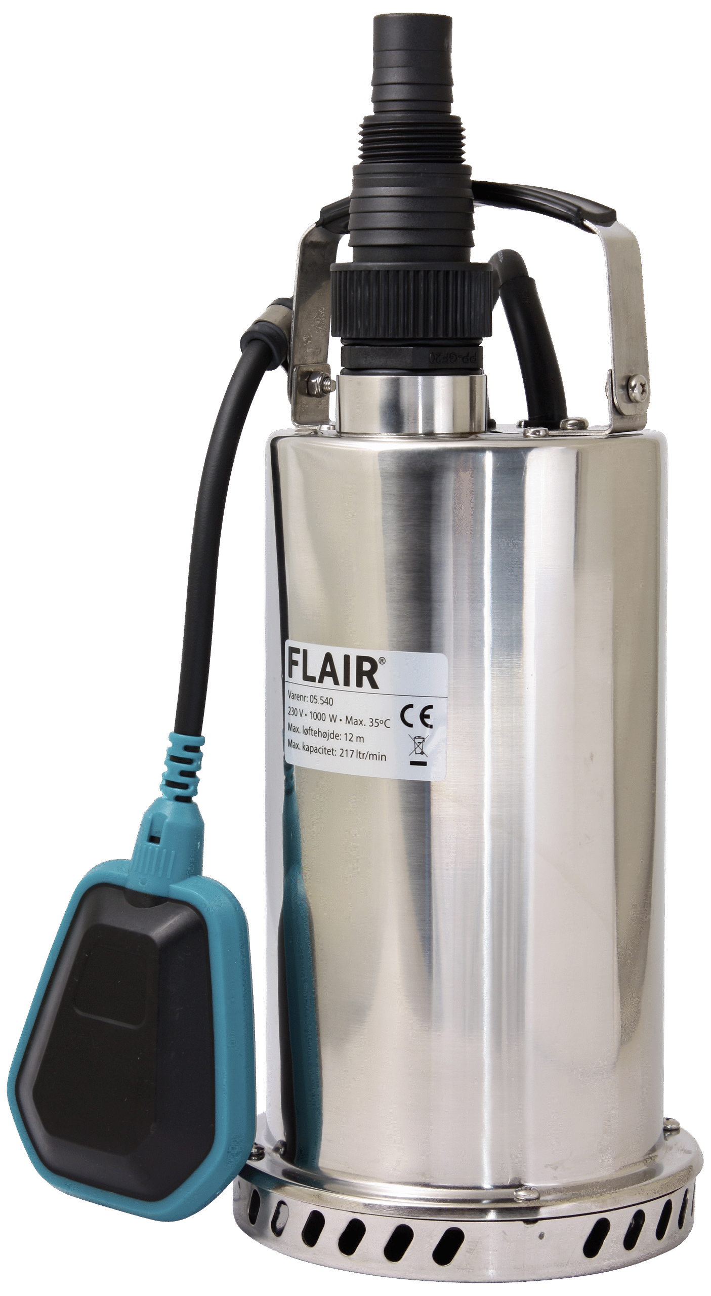 Flair dykpumpe rustfri 1.1/4" 220 l/m 1000W 1000SX