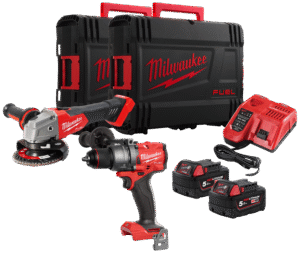 Powerpack akku slagboremaskine og vinkelsliber + 2 batterier M18 FPP2E3-502X