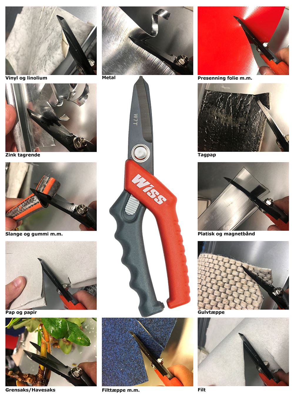 Wiss “Handy” saks m/softhandtag, las titanium belagt skÃ¦r 76/247 mm (WI-W7T)