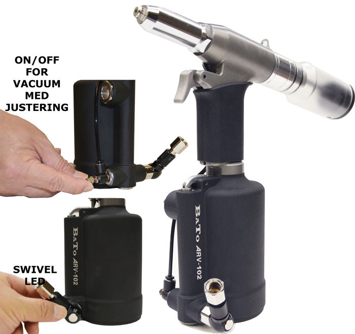BATO Heavy-Duty Luftnitteapparat 2,4-4,8 mm. Med vacuum system. (60103)