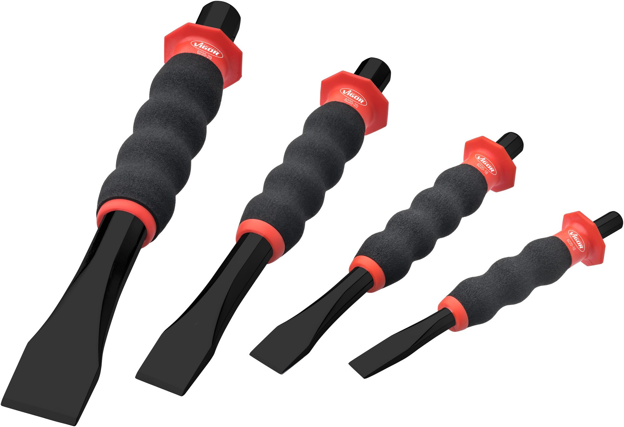 VIGOR Fladmejsel sÃ¦t 4 dele (V6220/4)