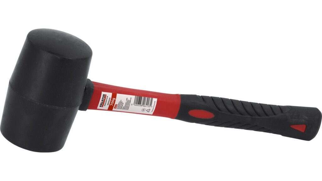 Gummihammer sort m/fiberskaft700 gram