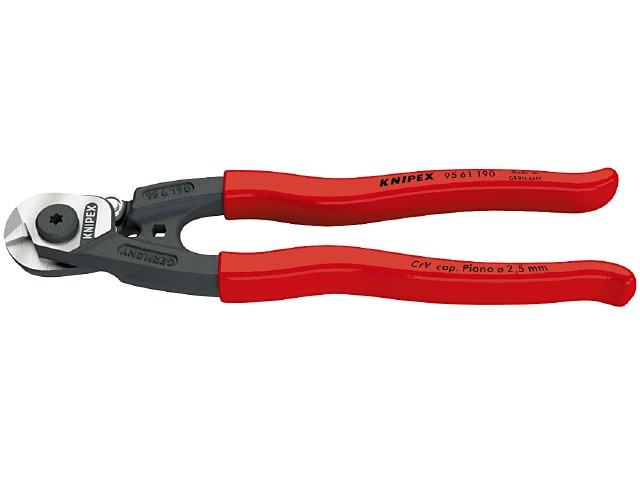 KNIPEX Stålwiresaks smedet betrukket med kunststof 190 mm