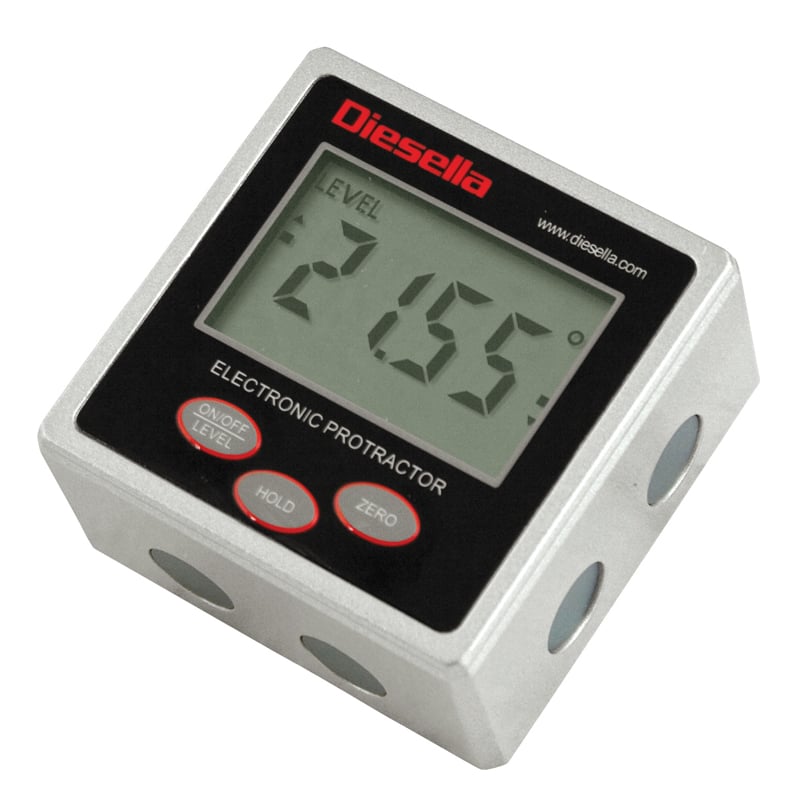 IP54 Digital vinkelmåler 4×90° 51x51x32 mm med magnet på 3 sider