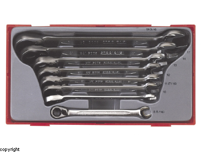 Ringgaffelskraldenøgler i sæt TT6508R Teng Tools