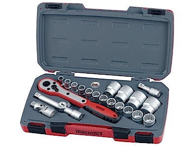 Topnøglesæt med 1/2" â¡-fatning Teng Tools T1221-6